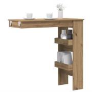 vidaXL Veggmontert barbord artisan eik 102x45x103,5 cm konstruert tre