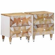 vidaXL Nattbord 2 stk 40x33,5x46 cm heltre mango