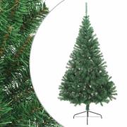 vidaXL Kunstig juletre halvt med stativ grønn 210 cm PVC