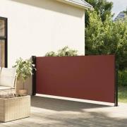 vidaXL Uttrekkbar sidemarkise brun 140x500 cm