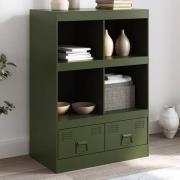 vidaXL Highboard olivengrønn 67x39x95 cm stål