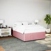 vidaXL Sengeramme rosa 140x190 cm fløyel