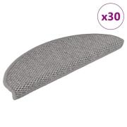 vidaXL Selvklebende trappematter sisal 30 stk 65x21x4 cm sølv