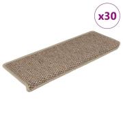 vidaXL Selvklebende trappematter sisal 30 stk 65x21x4 cm sand