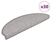 vidaXL Selvklebende trappematter sisal 30 stk 65x21x4 cm platina