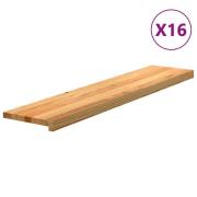 vidaXL Trappetrinn 16 stk lysebrun 120x30x2 cm heltre eik