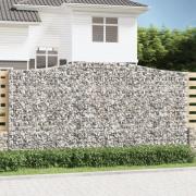 vidaXL Gabionkurver buede 7 stk 400x50x200/220 cm galvanisert jern