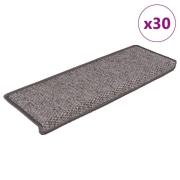 vidaXL Selvklebende trappematter sisal 30 stk 65x21x4 cm grå og beige