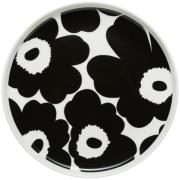 Marimekko Unikko tallerken, 20 cm, hvit/svart