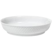 Lyngby Porcelæn Rhombe desserttallerken, hvit Ø16 cm