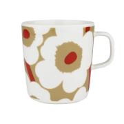 Marimekko Unikko krus 4 dl, white/beige/red