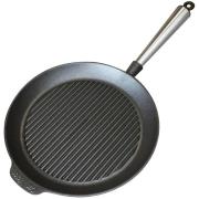 Carl Victor Grillpanne i støpejern 28 cm, stålhåndtak