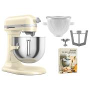 KitchenAid Artisan 5KSM70SHXE kjøkkenmaskin 6,6 liter + 5KSMICM Ice Cr...