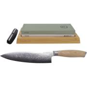 Mareld Japansk kokkekniv + Mareld Duo slipesteiner StarterKit