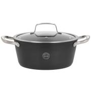 Pillivuyt Gourmet Travo-gryte med glasslokk 3,8 liter 24 cm, svart alu...