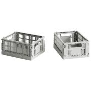 HAY Colour Crate oppbevaringsboks mini 2 stk, light grey