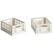 HAY Colour Crate oppbevaringsboks mini off white, 2 stk.