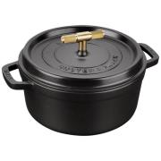 Staub Buster+Punch rund gryte 24 cm, messingknott