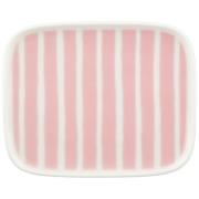 Marimekko Piccolo tallerken 15 x 12 cm, hvit/rosa