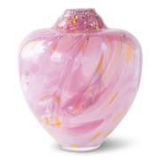 Magnor - Unik skulptur kunstglass S 31 cm rosa multi