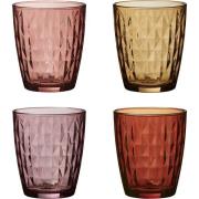 Aida - Mosaic vannglass 34 cl 4 stk shades of red