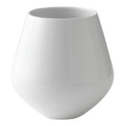 Royal Copenhagen - Hvit Riflet vase 15 cm