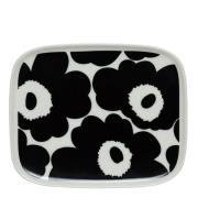 Marimekko - Oiva Unikko tallerken 15x12 svart/hvit