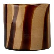 ByOn - Calore vase/lyslykt 15x15 cm beige/brun striper