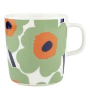 Marimekko - Oiva Unikko krus 40 cl hvit/sage/oransje/mørkblå