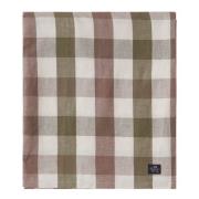 Lexington - Rutete lin/bomulls duk 150x250 cm oliven/hvit/brun