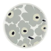 Marimekko - Oiva unikko tallerken 25 cm hvit/grå/sand/mørkblå