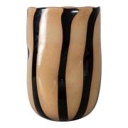 ByOn - Curt vase 20x20x30 cm beige/svart striper