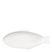 Broste Copenhagen - Pesce tallerken fisk 17,6x41,4 cm hvit