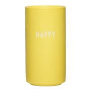 Design Letters - Favourite vase HAPPY 11 cm yellow