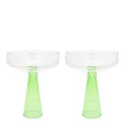 Brût - Claude champagneglass 25 cl 2 stk grønn/klar