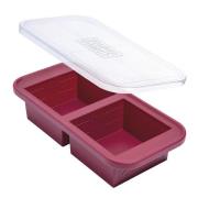 Souper Cubes - Matoppbevaring m/lokk silikon 2-cup 2x500 ml cranberry