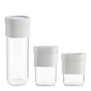 Lékué - Flip Storage sett oppbevaringsbokser 3 deler + innsats grønn