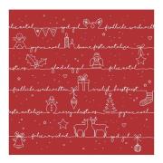 Ambiente - Serviett 33x33 cm 20 stk Written Christmas Wishes