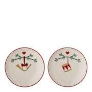 Bloomingville - Yule tallerken 16 cm 2 stk julemotiv
