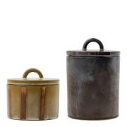 House Doctor - Oppbevaringsboks Tallic 2 stk svart/sand
