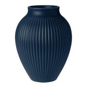 Knabstrup Keramik - Ripple vase 20 cm matt mørk blå