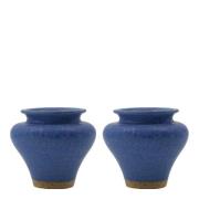 House Doctor - Kolo vase 8,5x9,5 cm 2 stk blå
