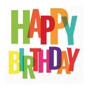 Ambiente - Serviett 33x33 cm 20 stk Birthday Letters