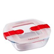 Pyrex - Cook & Heat oppbevaringsboks 2,2L rød/klar