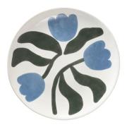 Broste Copenhagen - Dora tallerken 26 cm Dusty Blue/Agave Green