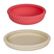 OYOY - Mellow tallerken og bolle 18 cm Vanilla Cherry red
