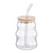 Stiernholm - Drikkeglass m/sugerør 54 cl klar/bambus