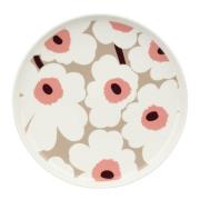 Marimekko - Oiva Unikko tallerken 25 cm hvit/vinrød