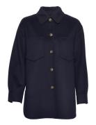 D2. Handstitched Shirt Jacket Ulljakke Jakke Blue GANT