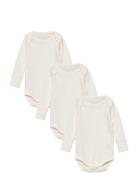 3 Pack Rib Jersey Long Sleeve Body Bodies Long-sleeved Cream Copenhage...